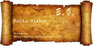 Balta Viktor névjegykártya
